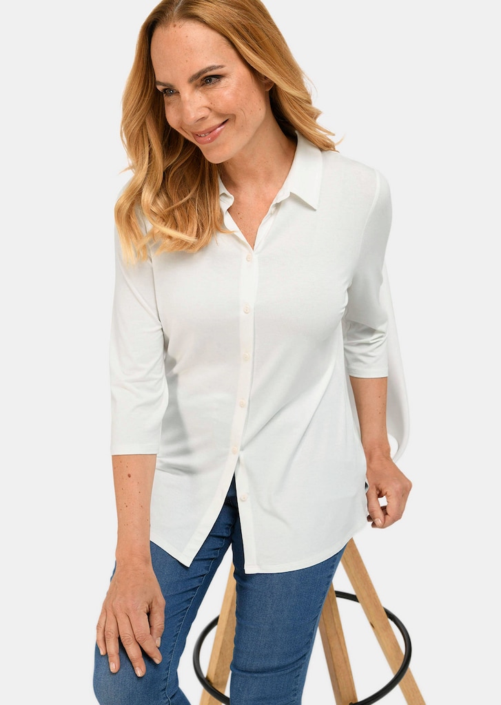 Klassieke, hoogwaardige jersey blouse van duurzaam verbouwde grondstoffen 2