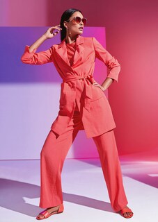 Lange Jacke mit Bindegürtel thumbnail 7