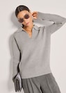 Schimmernder Pullover mit Polo-Kragen thumbnail 4