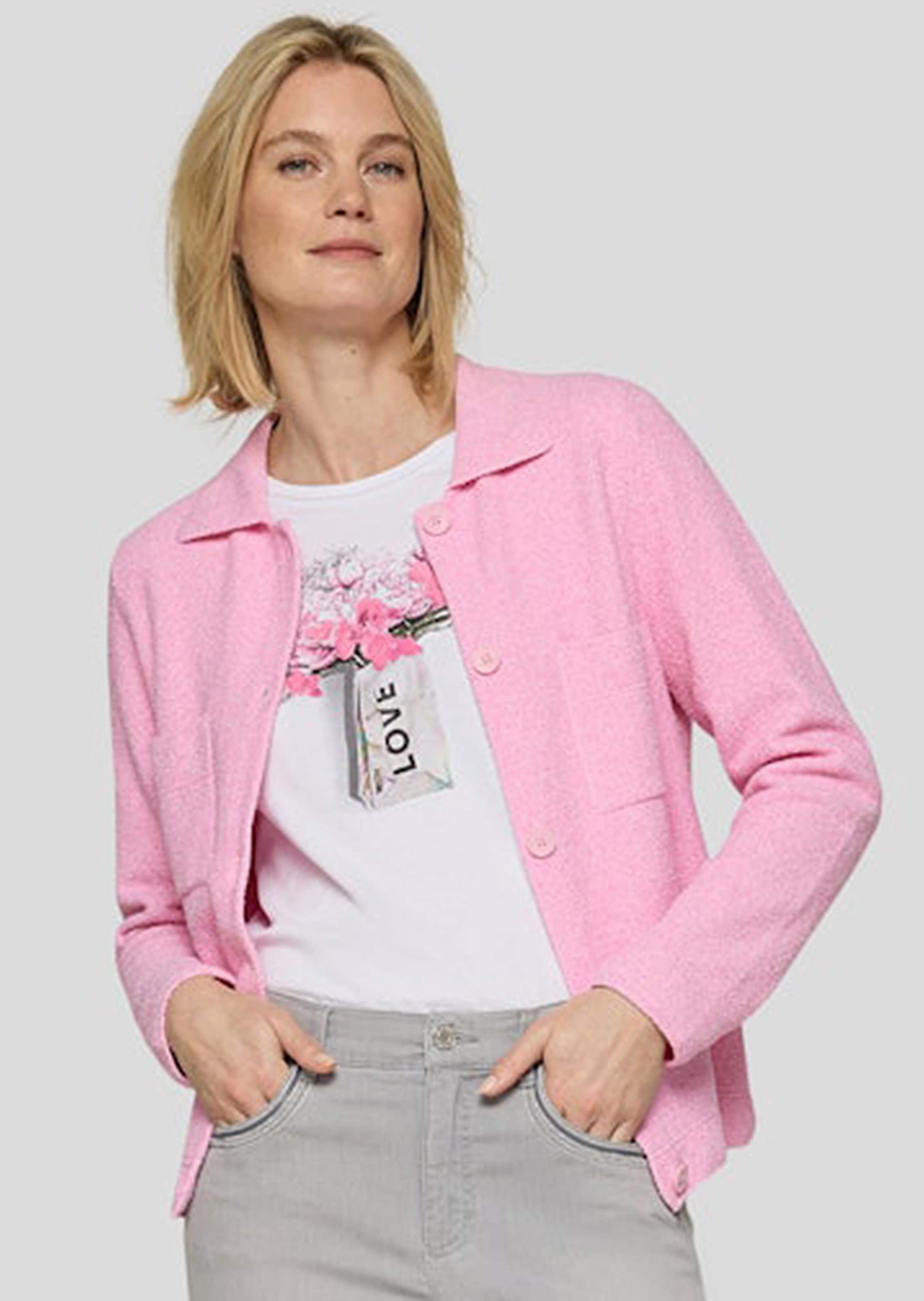 Strickjacke im Hemdblusen-Stil