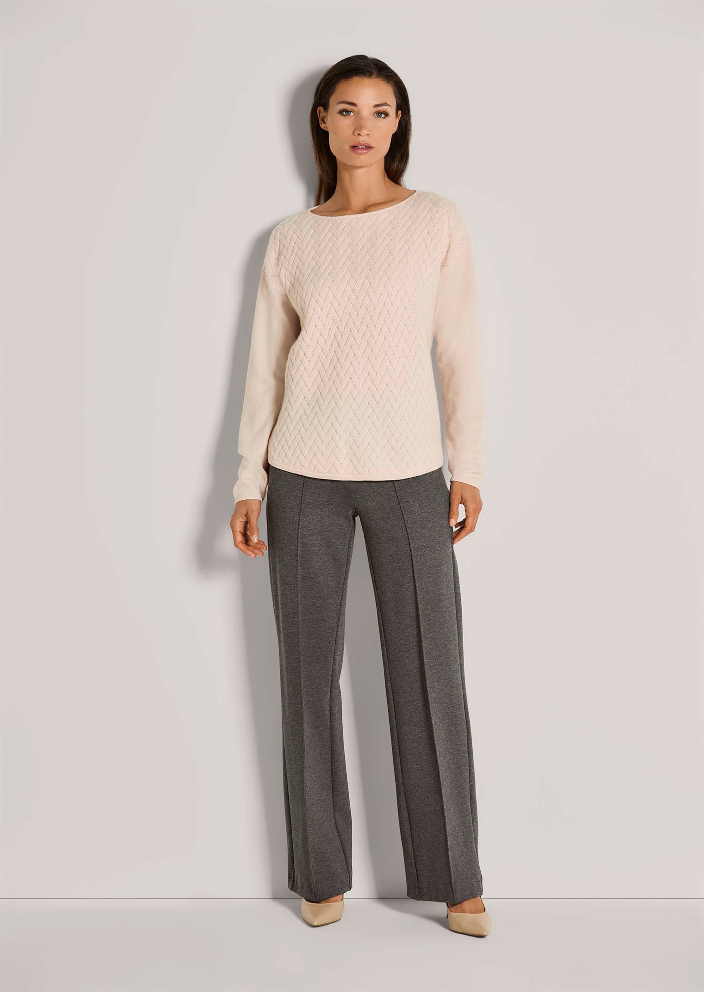 Rundhals-Pullover mit Jacquard-Muster