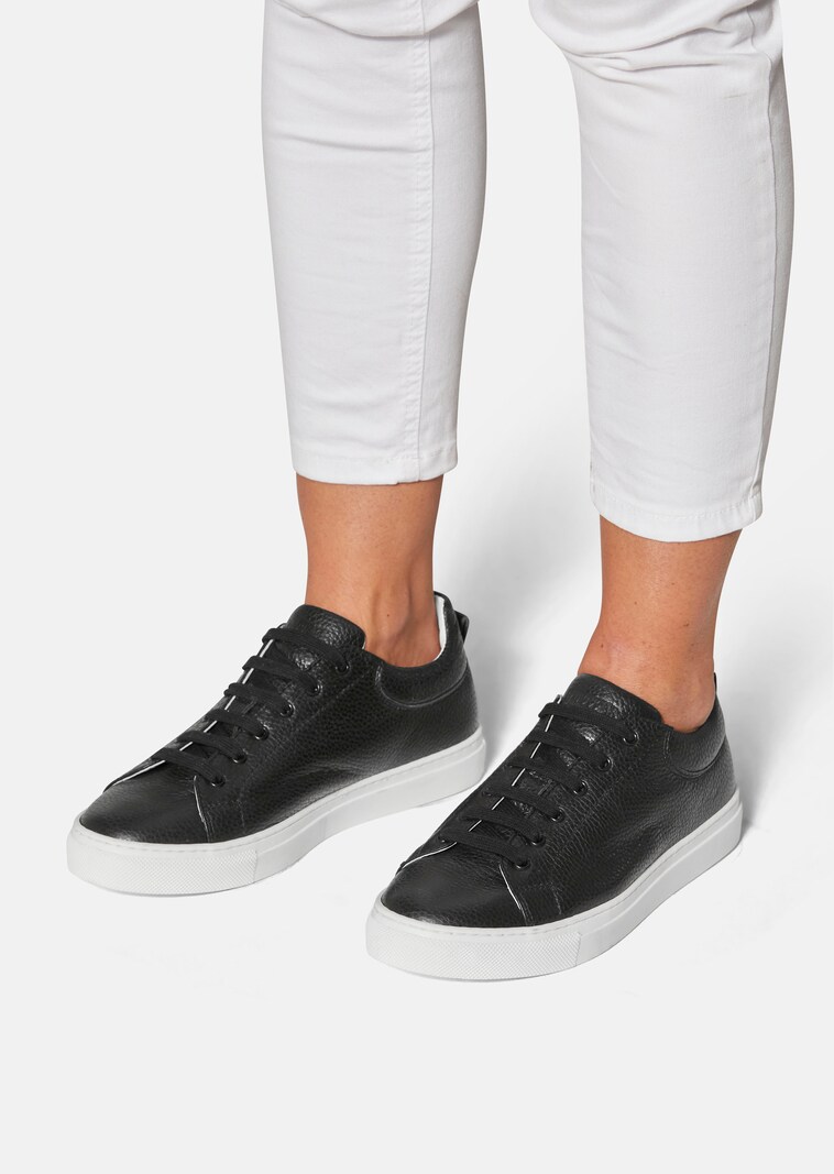 Leather lace-up trainers