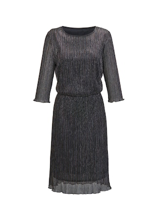 schwarz / metallic / schwarz / gemustert Figurschmeichelndes Kleid mit festlichem Glanz