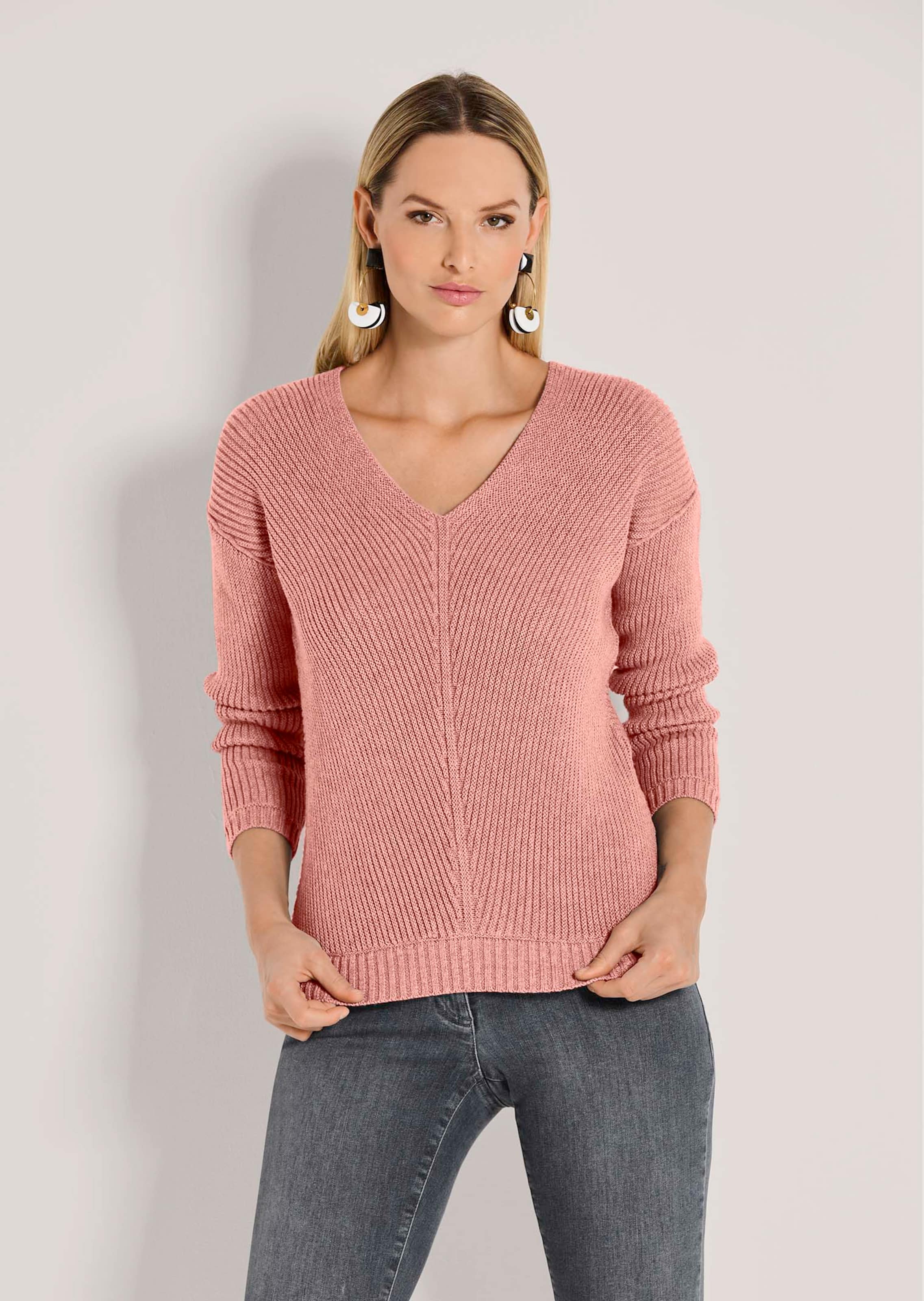 Langarm-Pullover mit V-Ausschnitt