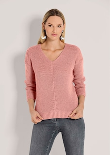 Langarm-Pullover mit V-Ausschnitt thumbnail 1