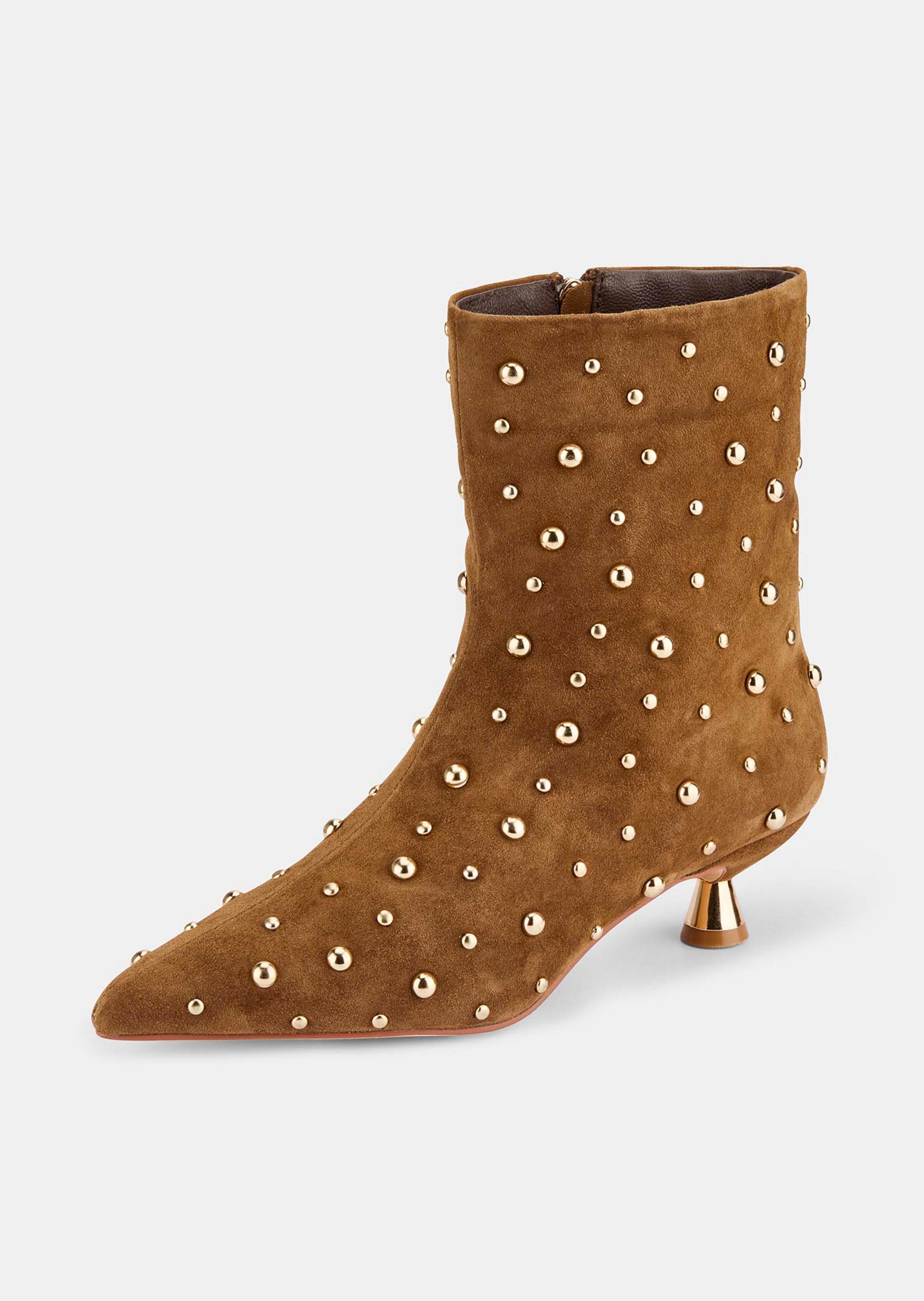 Prachtige leren enkellaarsjes met studs