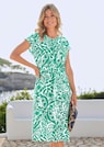 Linnen jurk met all-over print & strikceintuurtje thumbnail 7