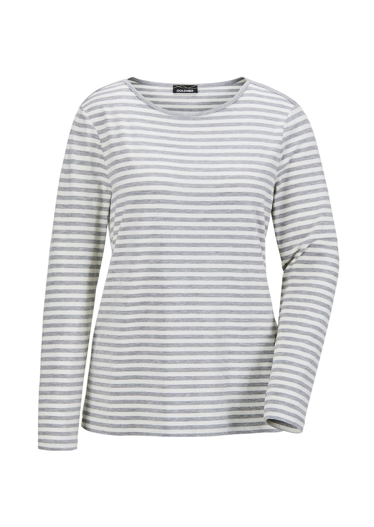 T-shirt rayé à encolure bateau