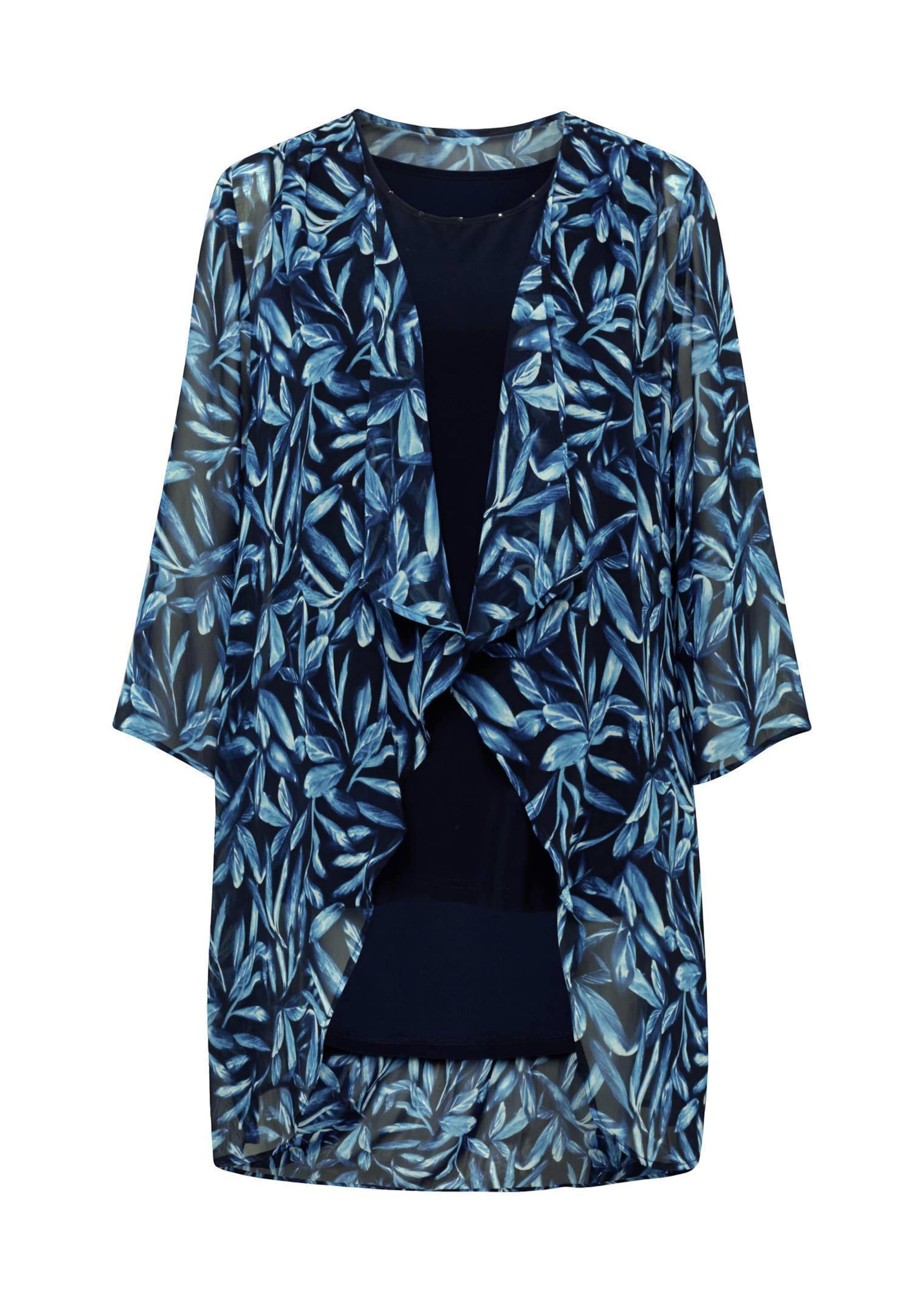 Ensemble veste en mousseline joliment imprimée et bustier - marine / bleu roi / à motifs - Gr. 25 de