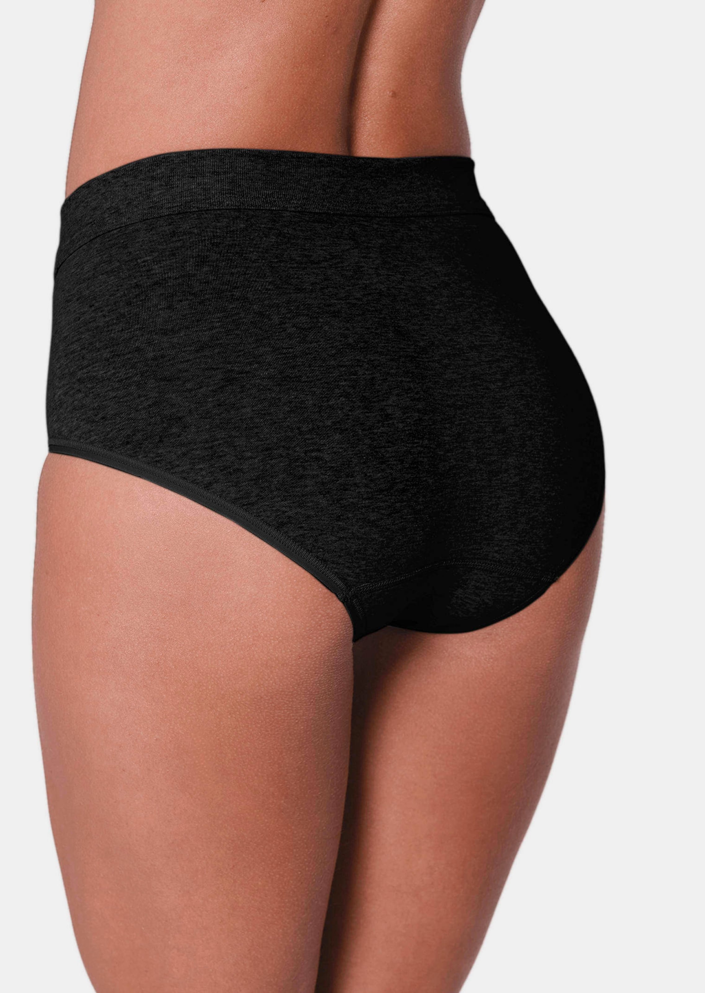 Lot de deux slips en coton à ceinture large - noir - Gr. 38 de Goldner Fashion