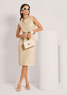 Ärmelloses Etui-Kleid in Struktur-Qualität thumbnail 4