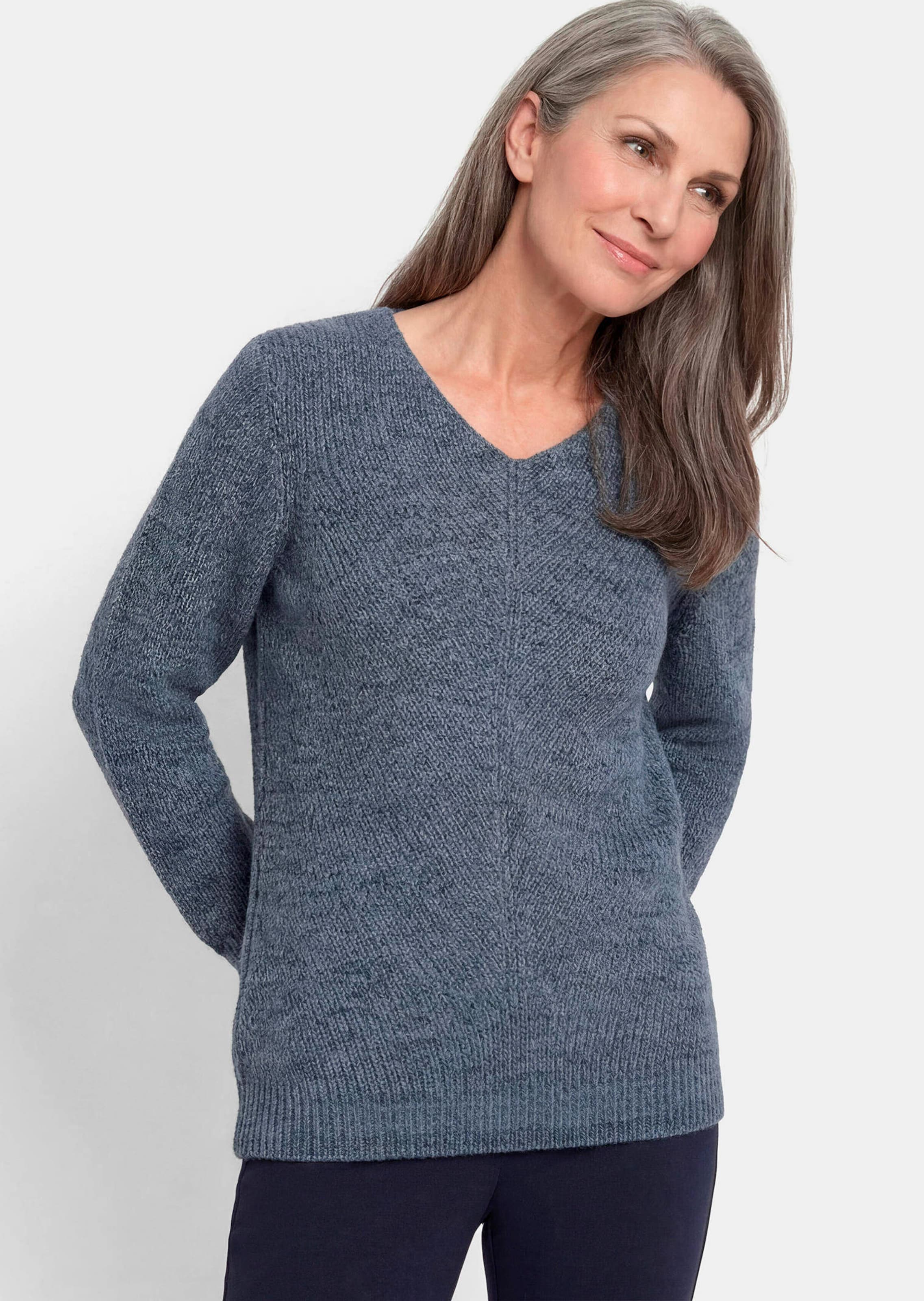 Tricot pullover met naadloze V-hals