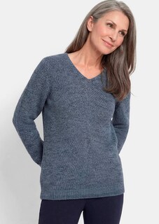 Tricot pullover met naadloze V-hals thumbnail 1