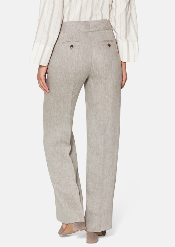 Wide linen trousers with creases 2