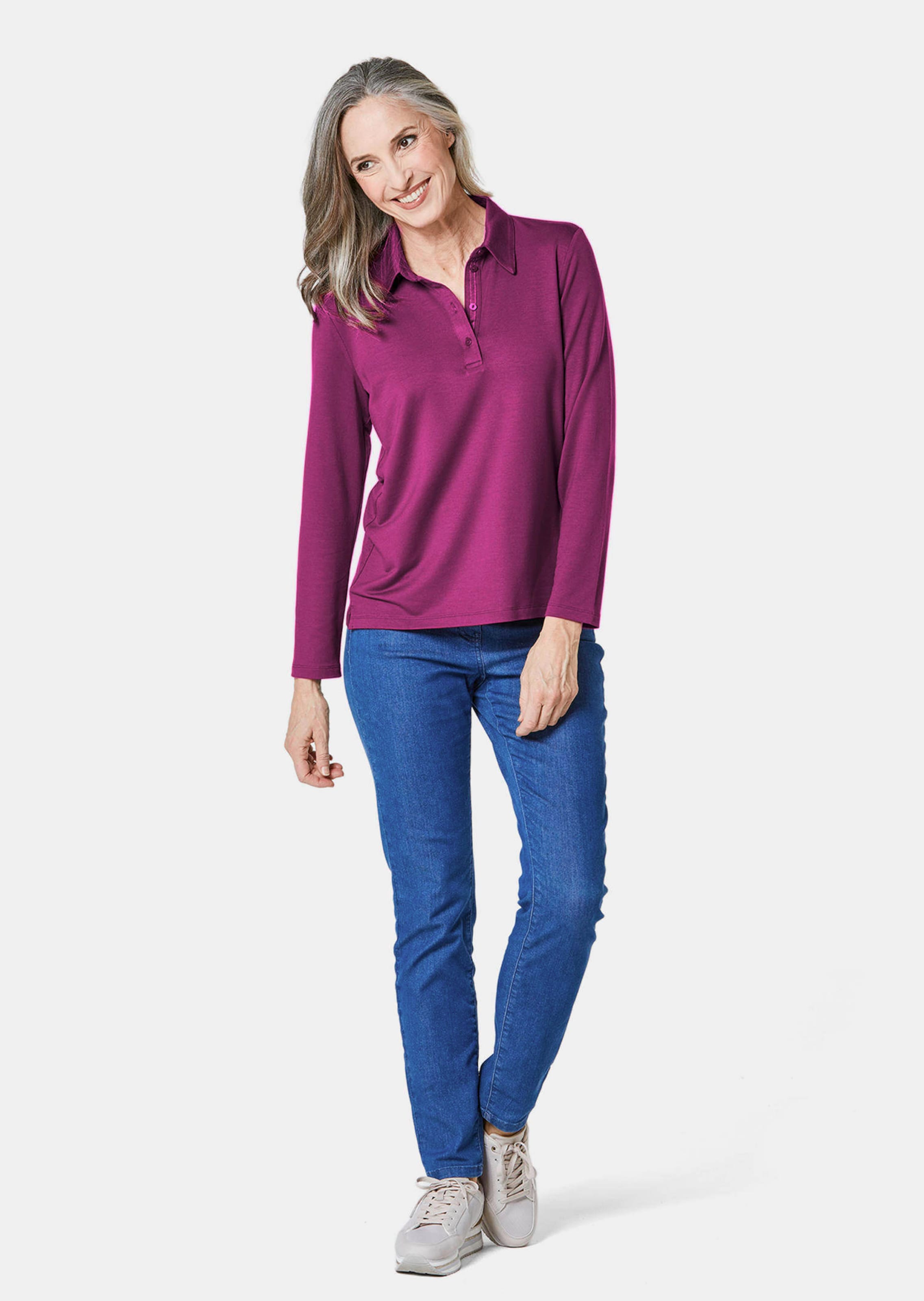 Polo à manches longues - baie - Gr. 56 de Goldner Fashion