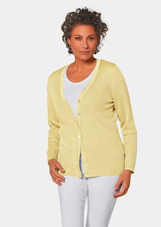 Pflegeleichte Strickjacke in hochwertiger Rippenstruktur thumbnail 1