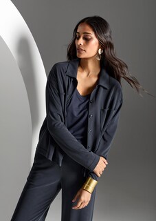 Oversize Hemdbluse mit aufgesetzten Taschen thumbnail 1