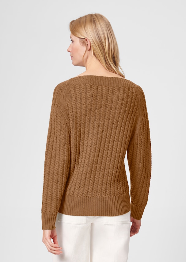 V-neck cable-knit jumper 2