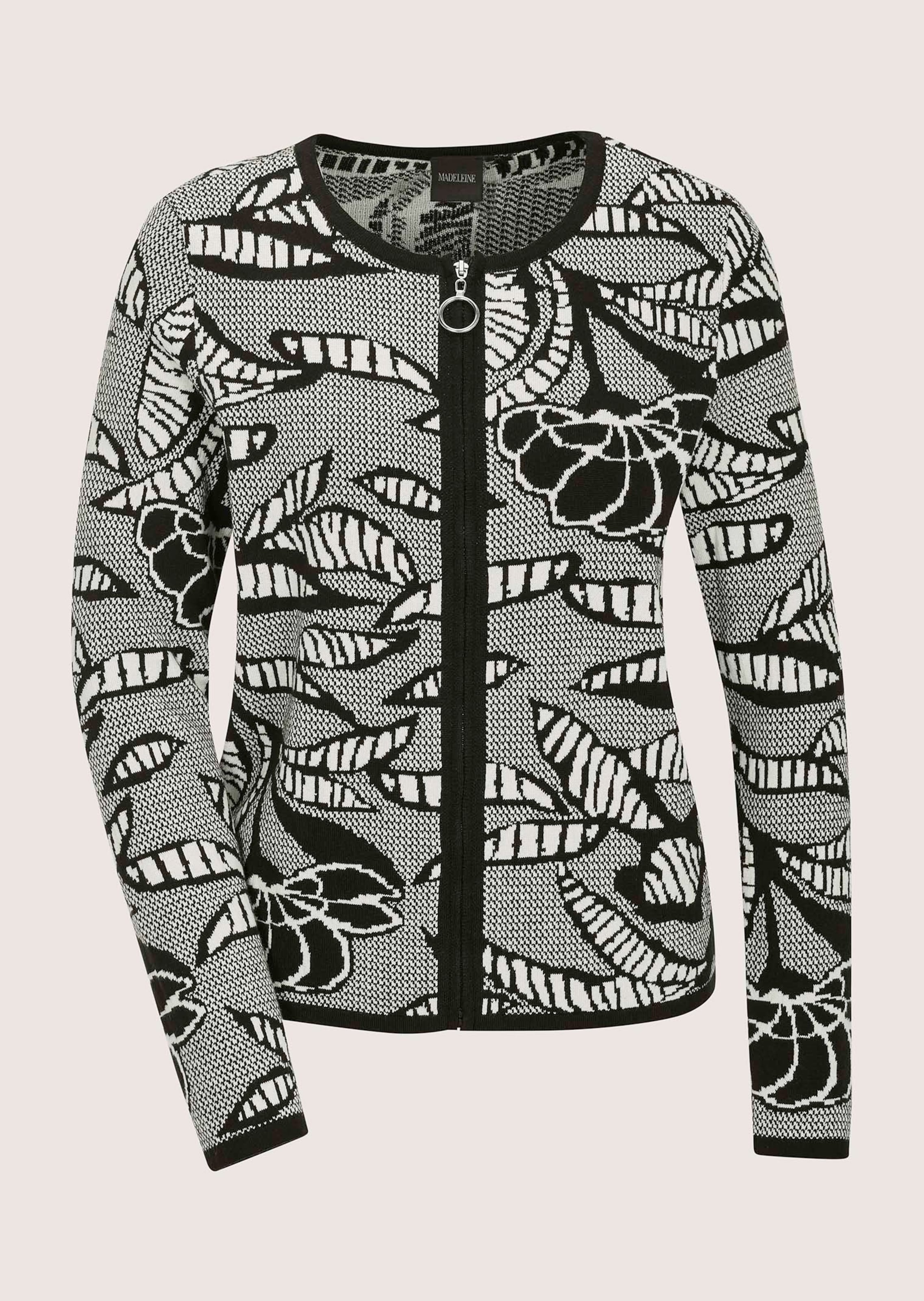 Jacquard-Strickblazer mit Reissverschluss