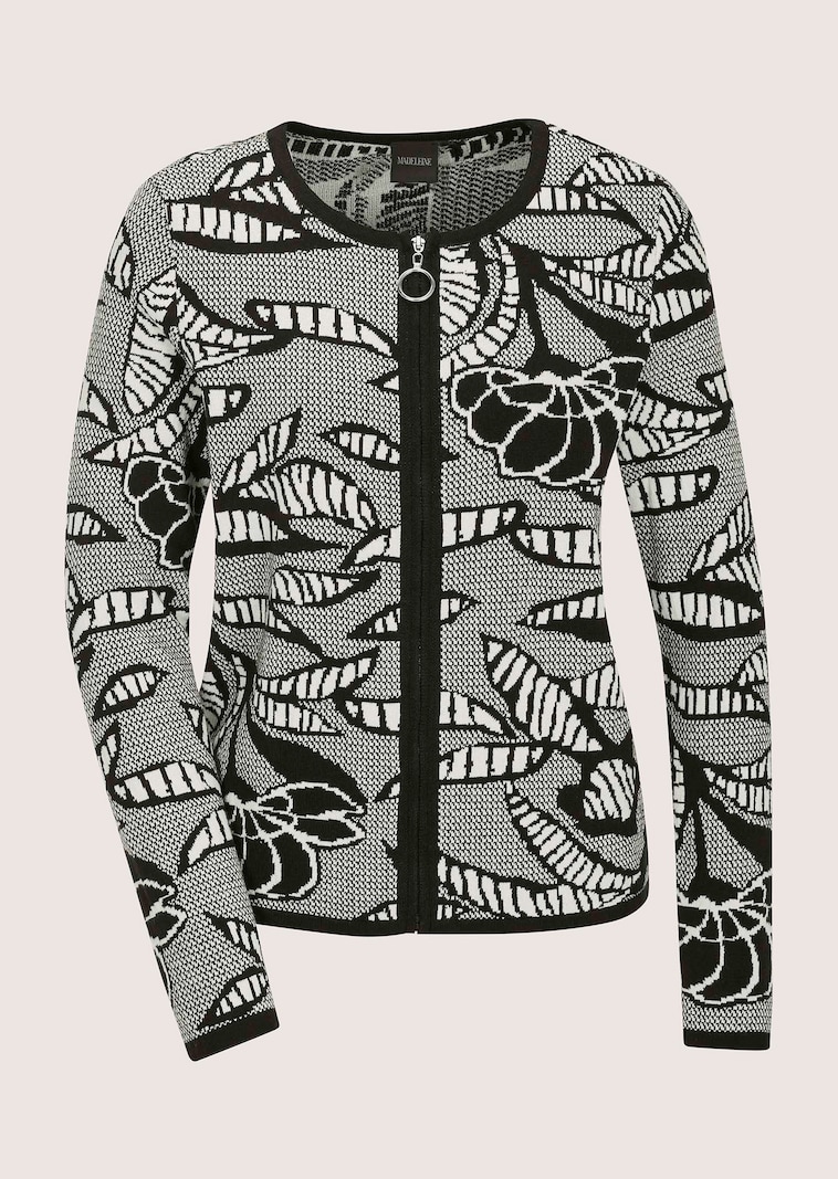 Jacquard-Strickblazer mit Reissverschluss