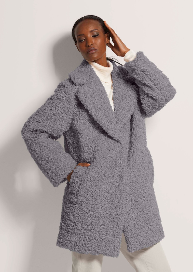 Teddy-Mantel mit Reverskragen