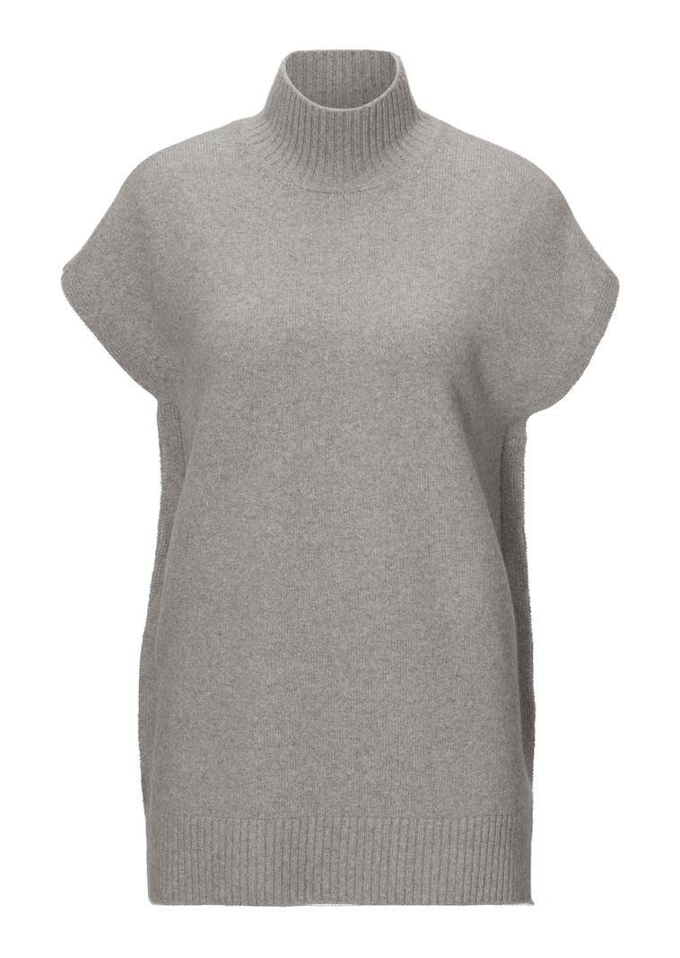 Ärmelloser Stehkragen-Pullover