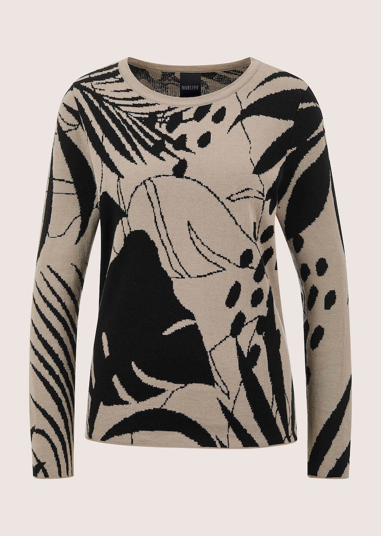 Jacquard-Pullover mit Rundhalsausschnitt