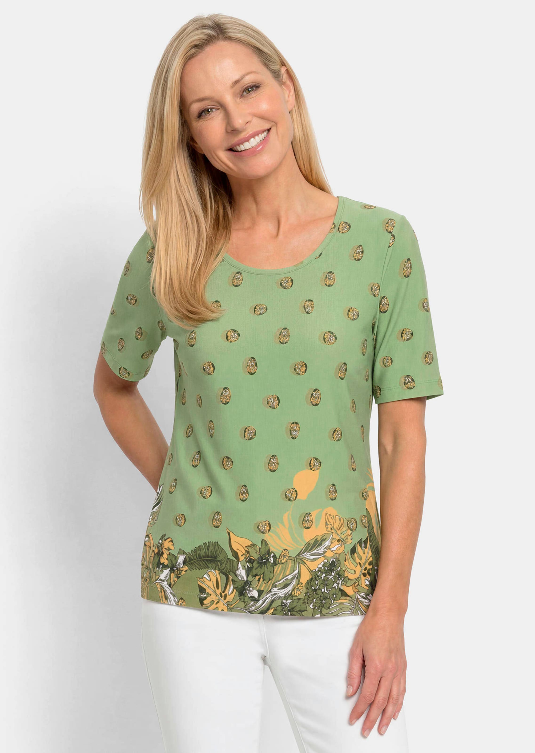 Viskoseshirt mit Blüten- und Blätter-Print