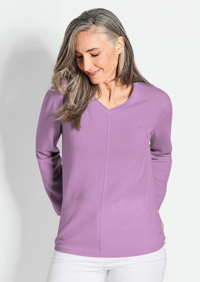 Kaschmirpullover mit V-Ausschnitt
