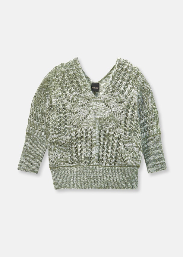Ajour knitted jumper with alpaca content 5