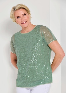 Blouse à paillettes avec top en satin de viscose thumbnail 7