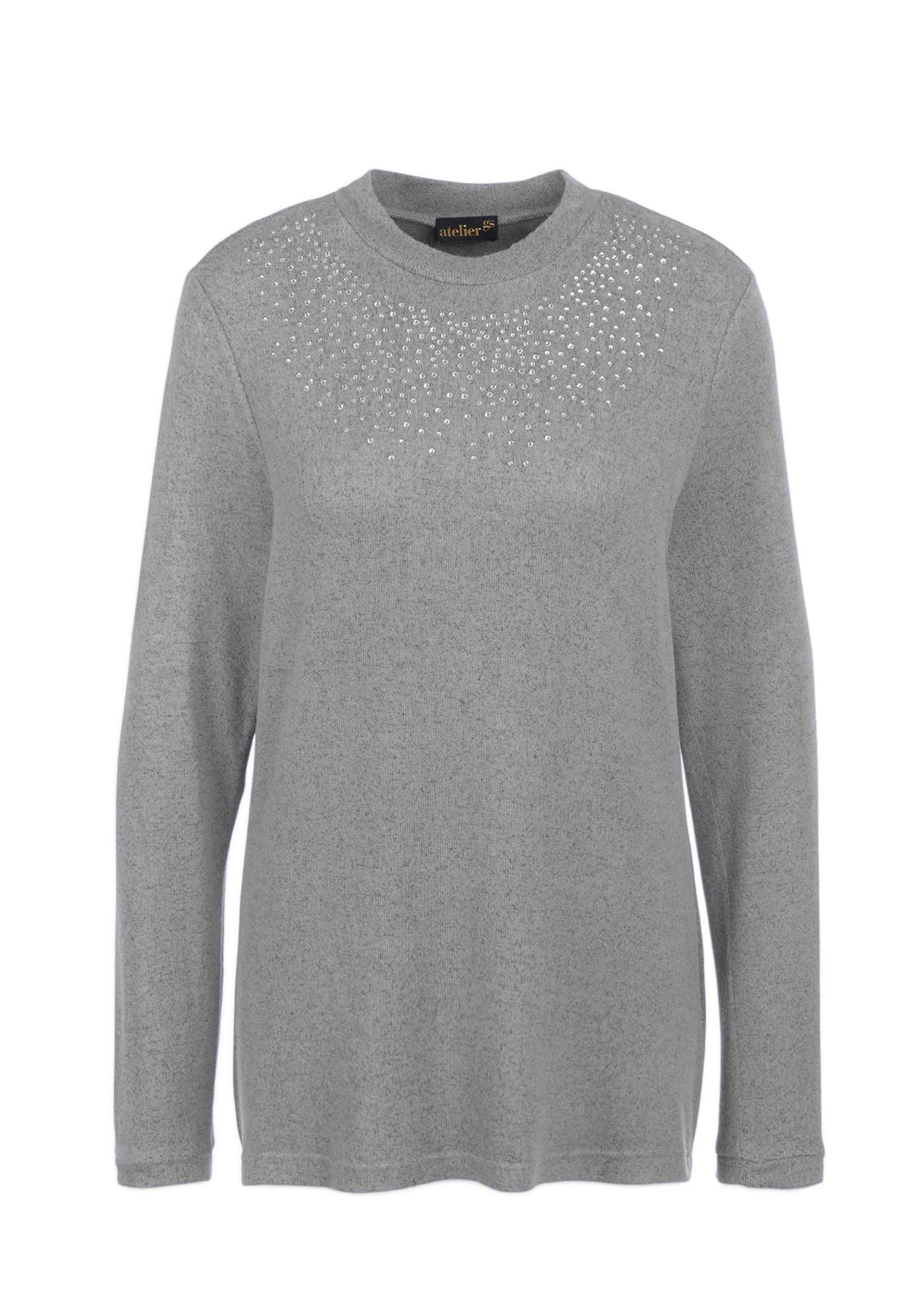 Aangenaam zacht shirt met glitterstenen