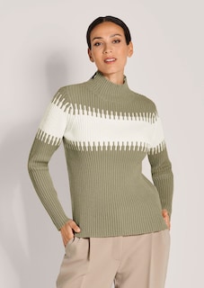 Pull avec motif à larges rayures thumbnail 1
