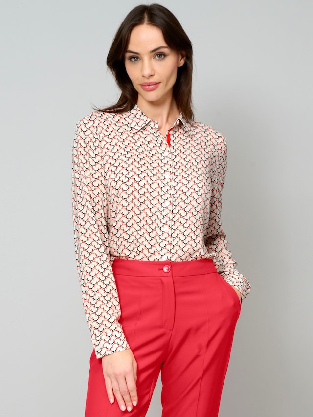 Hemdbluse in grafischem Dessin