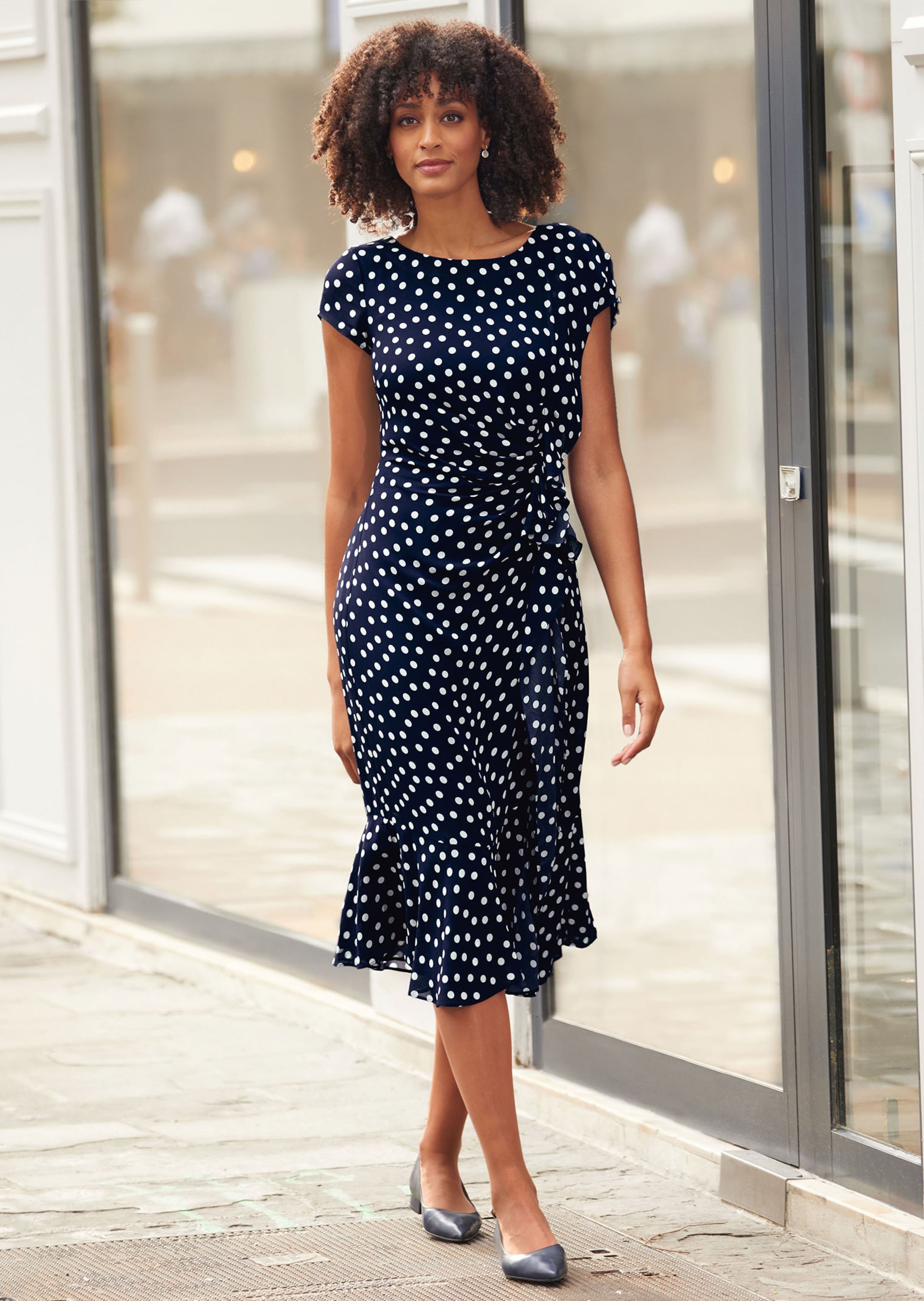 Polka dot print dress best sale