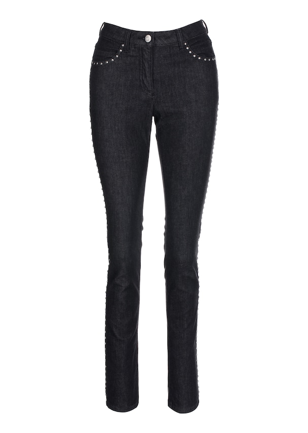 Slim fit stretch jeans with rivets