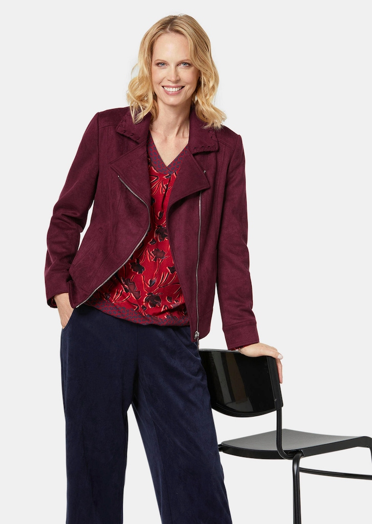 Weiche Jacke in Velourslederoptik
