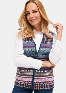 Jacquard tricot vest met kleurrijk streepdessin thumbnail 3