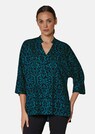 Bluse mit kontraststarkem Print und Fledermausärmeln thumbnail 1