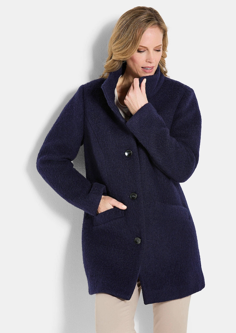 Mantel met wol en een opstaande kraag