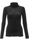 Turtleneck shirt with a fine ribbed texture thumbnail 1