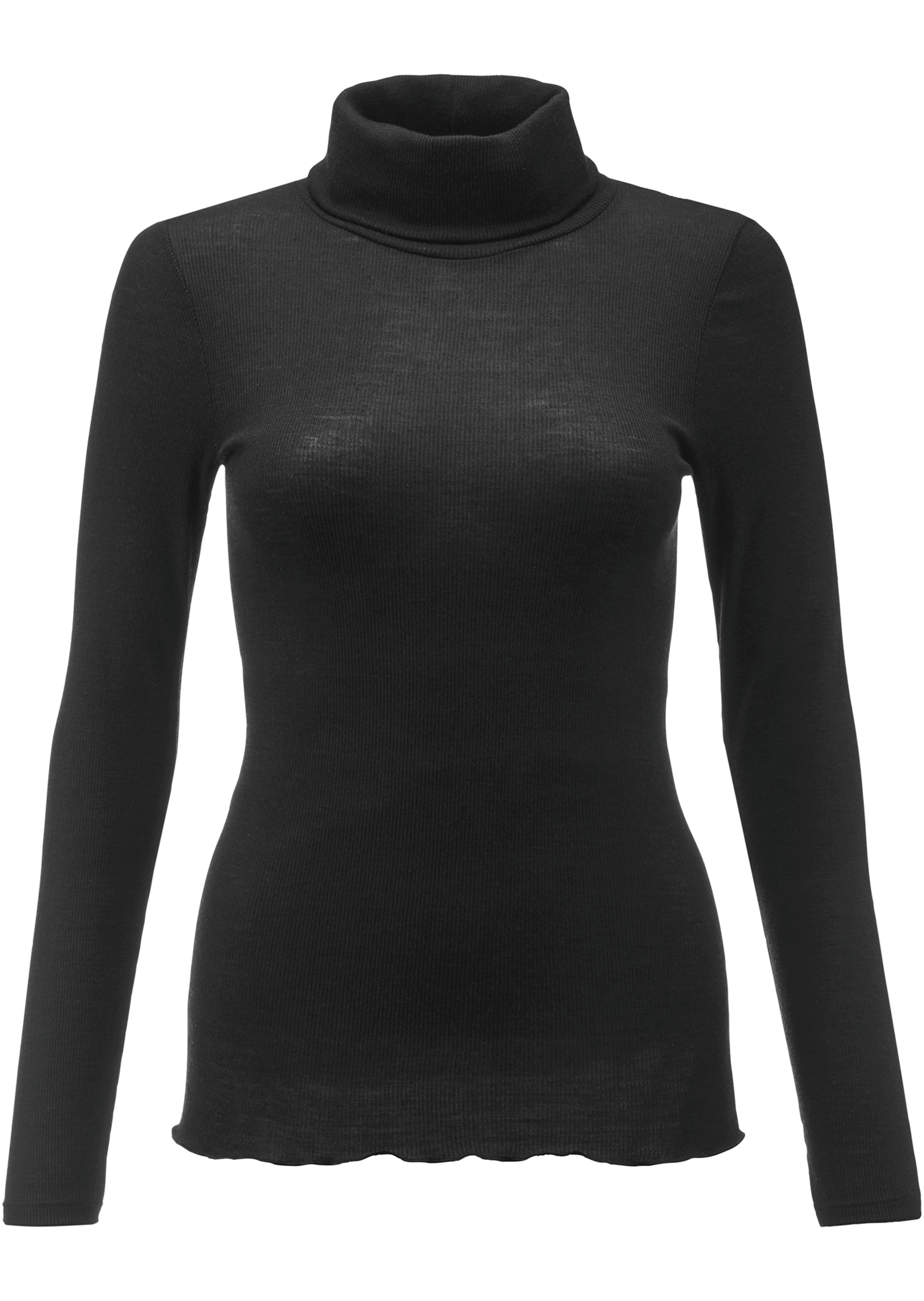 Turtleneck shirt with a fine ribbed texture