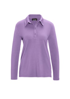 Poloshirt met lange mouwen en sierband bij de knoopsluiting thumbnail 6