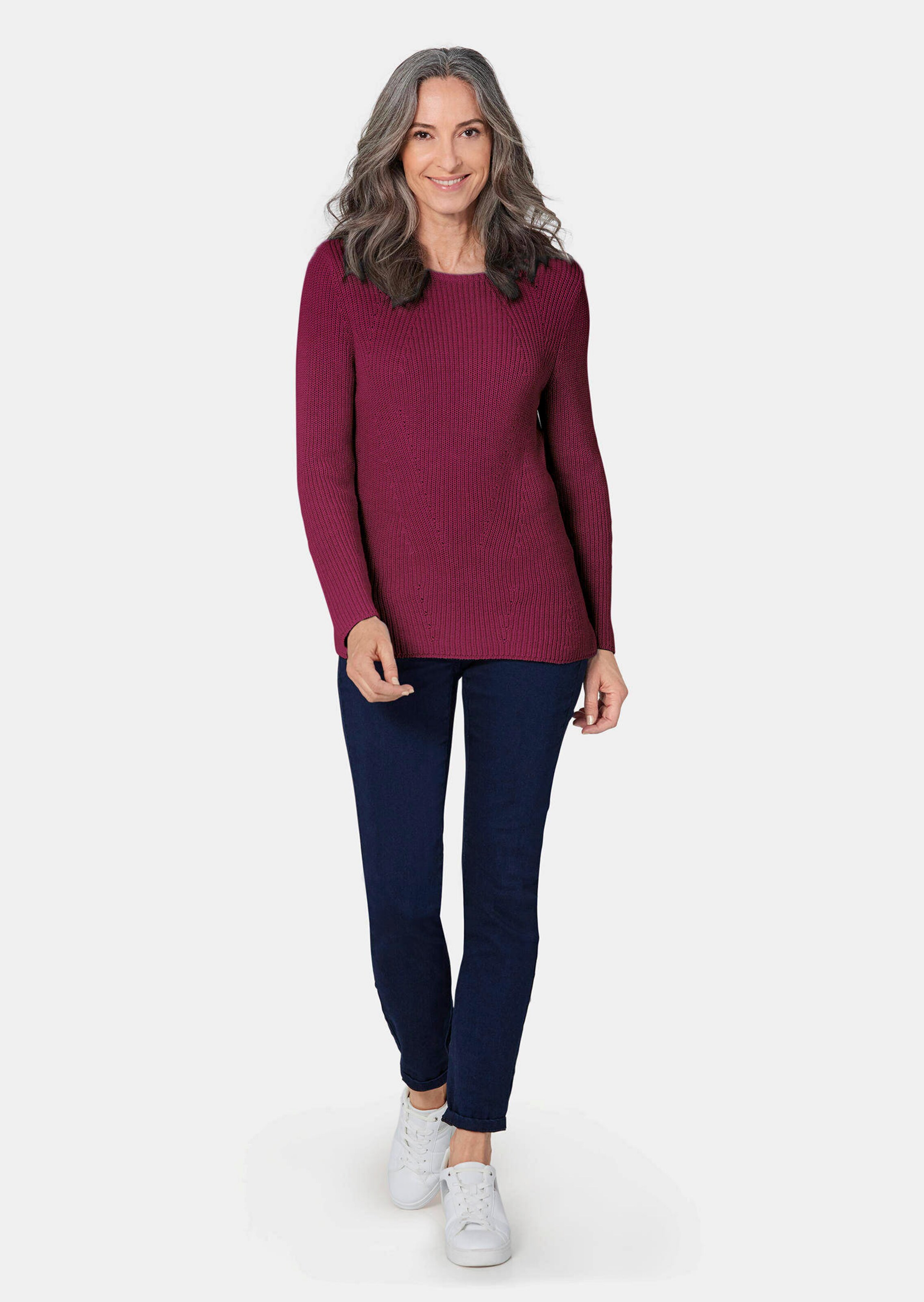 Pull en coton - bordeaux - Gr. 54 de Goldner Fashion