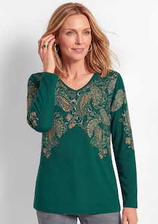 Langarmshirt mit platziertem Paisley-Druck thumbnail 1