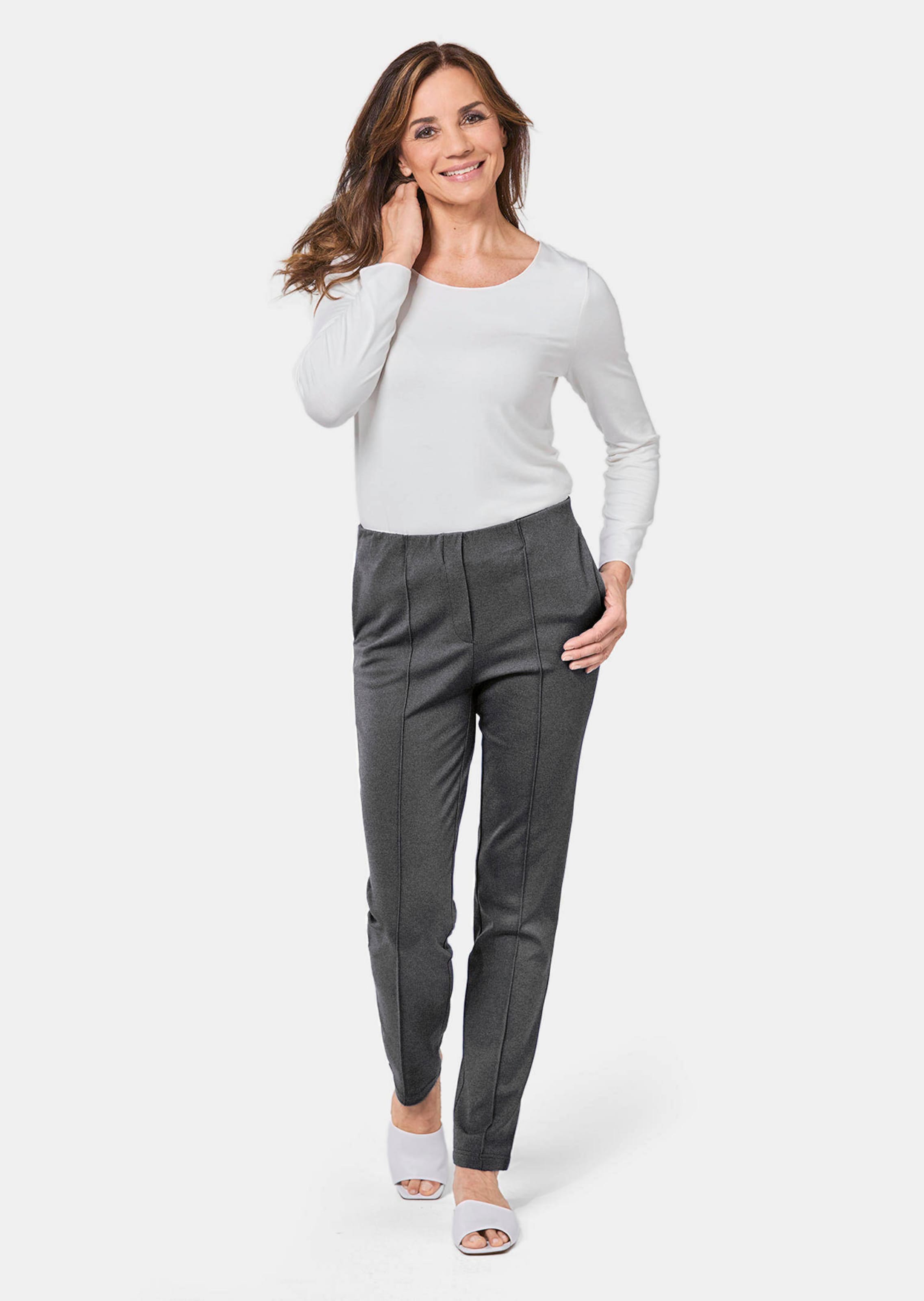 Pantalon LOUISA avec liserés avantageux - anthracite - Gr. 23 de Goldner Fashion