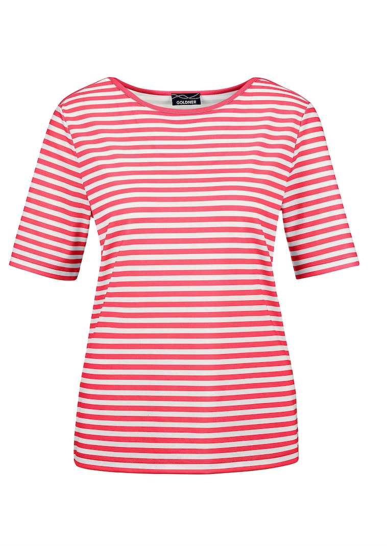 Gestreept shirt van viscose-jersey