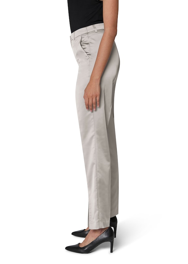 Satin trousers with front hem slits 3