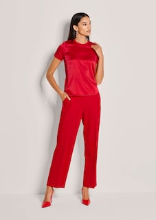 Blusenshirt aus Seide mit Rippenblenden thumbnail 2