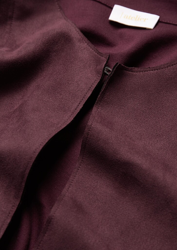 Bequeme Shirtjacke in kombinationsstarker Velourslederoptik